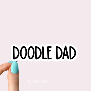 autocollant papa chien doodle, autocollant papa chien, autocollant papa doodle, autocollants papa drôles pour verres d'ordinateur portable et décalcomanies de bouteille d'eau, autocollants de chien