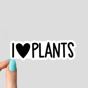 Me encantan las pegatinas de plantas de corazón, plantas en macetas, pegatinas de plantación suculentas, pegatinas de vida vegetal, pegatinas para portátiles, pegatinas de plantas