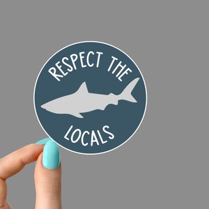 respect the sharks #2 sticker, respect the sharks stickers, car decals, laptop stickers, water bottle decals, ocean decal, tumbler