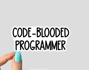 pegatina de programador a sangre fría, pegatinas de codificación de portátiles, pegatinas de programación de botellas de agua, pegatinas de vaso de codificación,