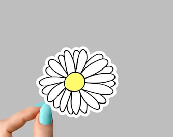 daisy flower sticker, cute flower stickers, daisy flower decals, daisy laptop stickers, daisy flower water bottle sticker, daisy flower