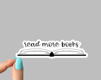 Lies mehr Bücher #2 Aufkleber, lustige Aufkleber, Lies mehr Bücher Aufkleber, Lies mehr Bücher Laptop Aufkleber, Gestapelte Bücher Wasserflasche Aufkleber