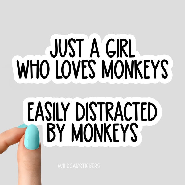 just a girl who loves Affen Aufkleber, Affen lustiger Aufkleber, nur ein Mädchen, das Affen Laptop Affen Aufkleber, Affen Aufkleber