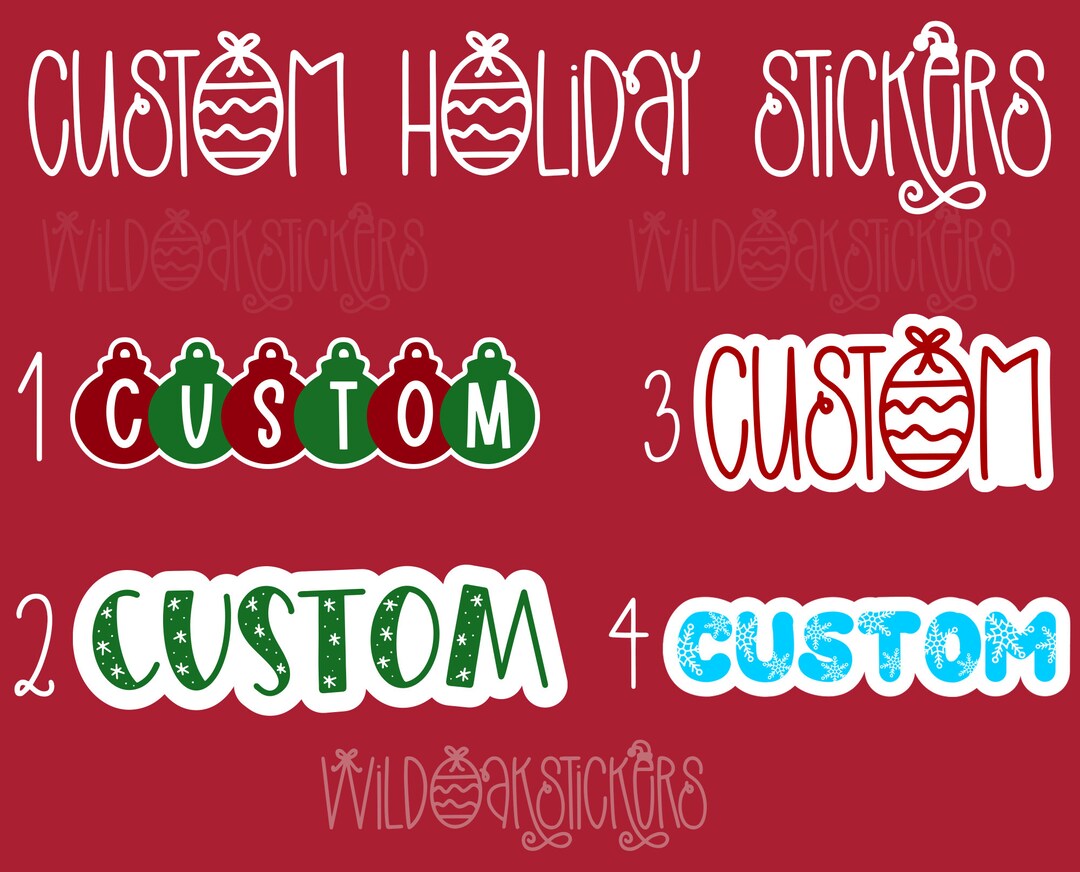 Custom Holiday Stickers, Christmas Stickers, Christmas Custom Stickers