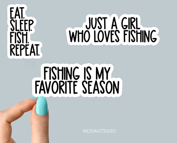 Funny Fishing Stickers, Fishing Girl Stickers, Fishing Car Decals