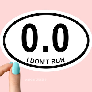 eu não corro adesivo oval, adesivo oval engraçado, decalques para laptop, adesivos para copos, adesivo para garrafa de água, decalque para garrafa de água