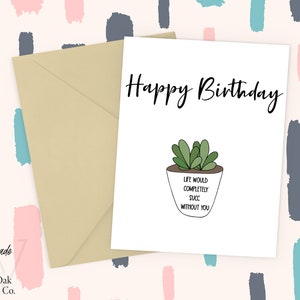 cartes de plantes succulentes, cartes d'anniversaire de plantes, carte de voeux texte personnalisée, carte d'anniversaire pour elle, cartes personnalisées pour lui, cartes de maman de plante