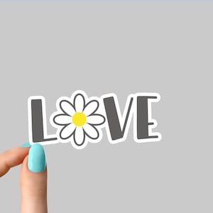 love daisy flower sticker, cute flower stickers, daisy flower decals, daisy laptop stickers, daisy flower water bottle sticker, daisy flower