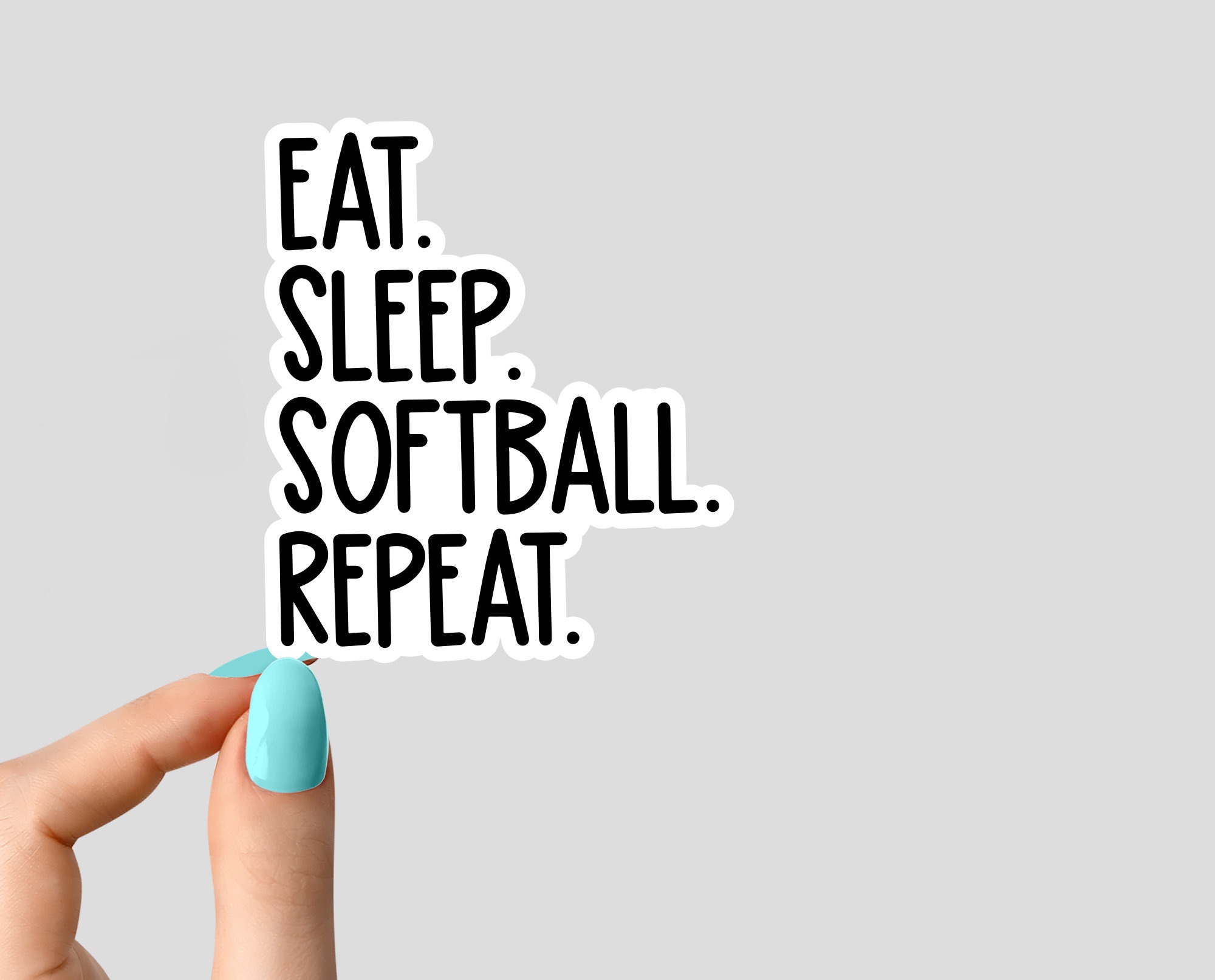 Eat Sleep Softball Repeat Stickers Softball Decals Softball Etsy