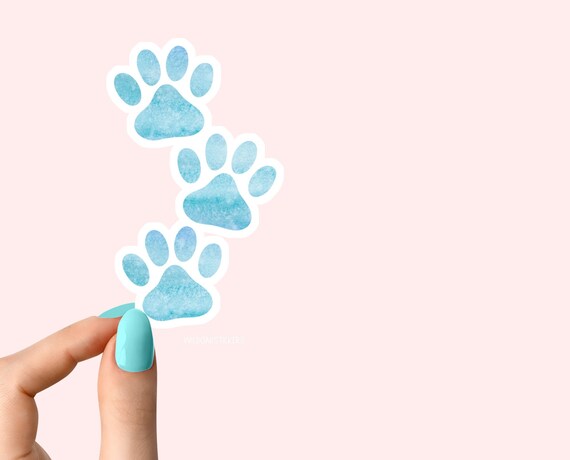dog watercolor paw print sticker,funny laptop stickers, funny stickers, laptop decal, watercolor paw sticker for tumbler, watercolor sticker