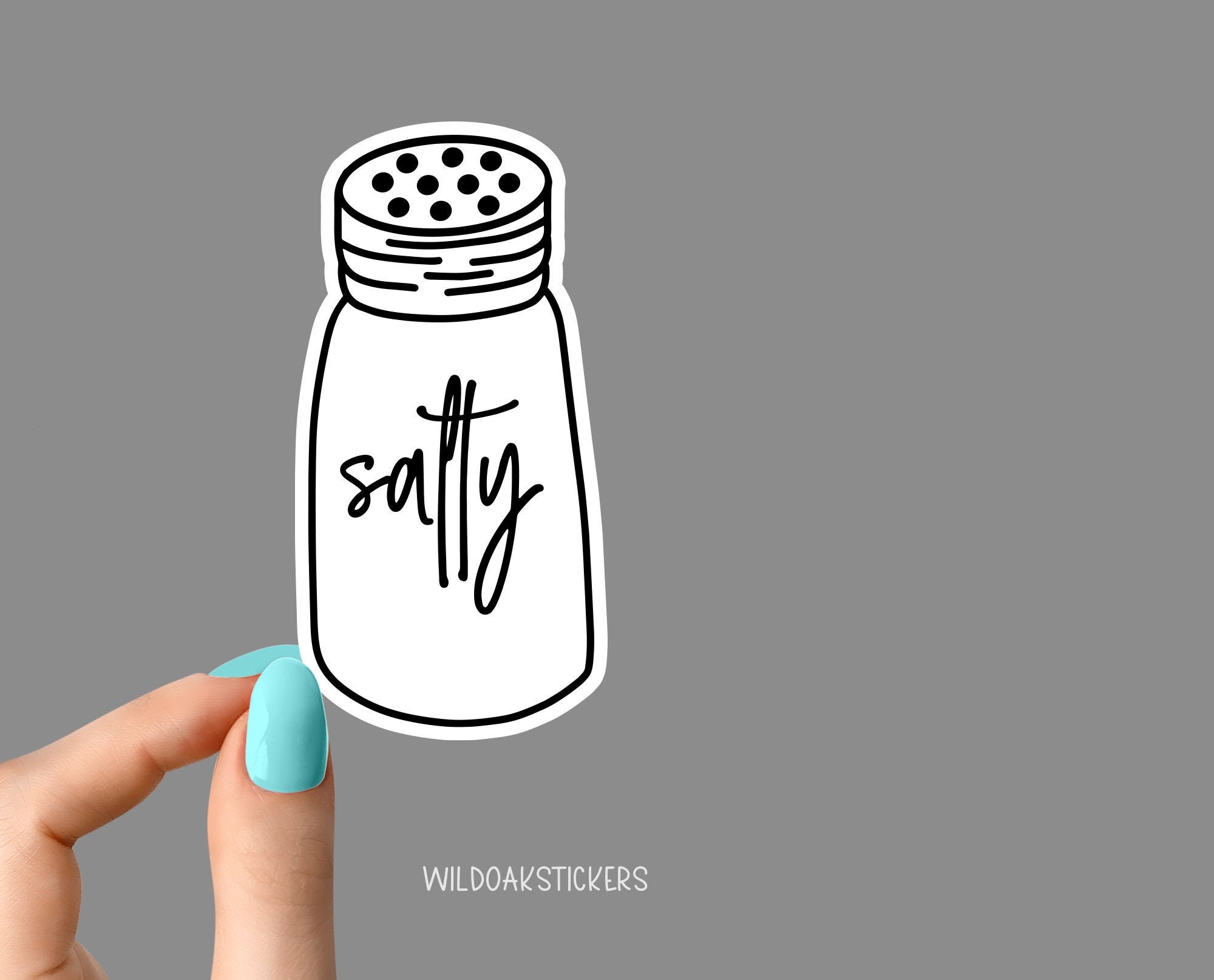 Salty salt shaker sticker sarcasm stickers laptop stickers Etsy