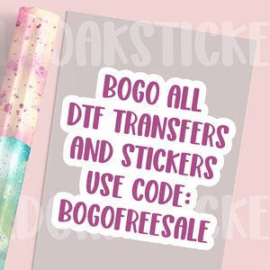 a sticker that says booo all dtf transsters and stickers use