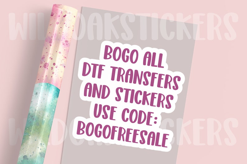 a sticker that says booo all dtf transsters and stickers use