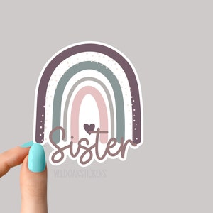 Pegatinas de arco iris de hermana, pegatinas de hermana divertidas, calcomanías de computadora portátil, pegatinas de vaso, pegatinas de hermana, pegatina de botella de agua