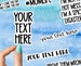 your text here stickers, custom stickers made by you, custom stickers, custom bumper stickers, custom stickers logo, kiss cut custom sticker