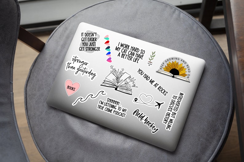 fueled by mitochondria and coffee sticker, funny science laptop decals, water bottle stickers, science stickers, biology stickers decals image 9