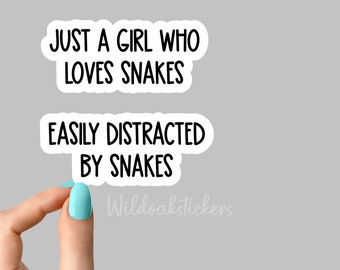 Se distrae fácilmente con la pegatina de serpientes, pegatina divertida de serpientes, calcomanía de computadora portátil de serpientes, pegatina de vaso de animales, pegatina de botella de agua, me gustan las serpientes