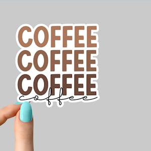 stacked coffee shades sticker, funny stickers, laptop decals, tumbler stickers, coffee stickers, water bottle sticker