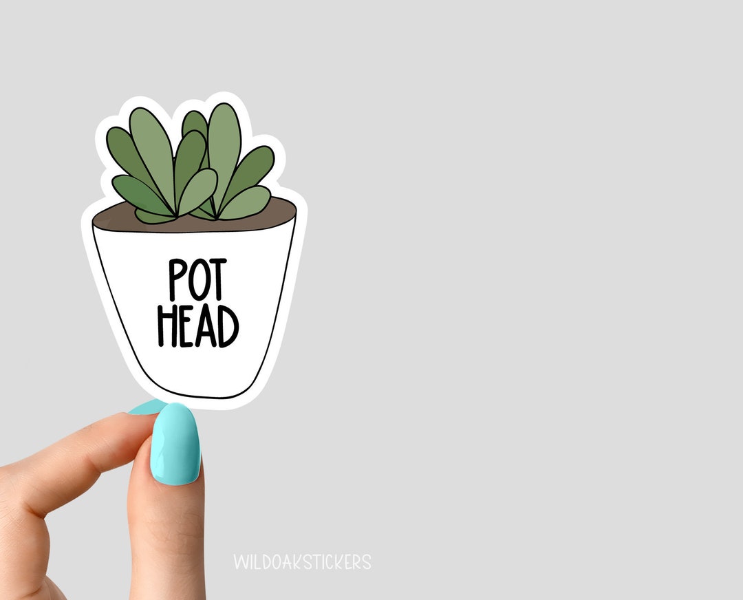 Plant Pot Head Sticker, Succulent Stickers, Plant Life Stickers Plant ...
