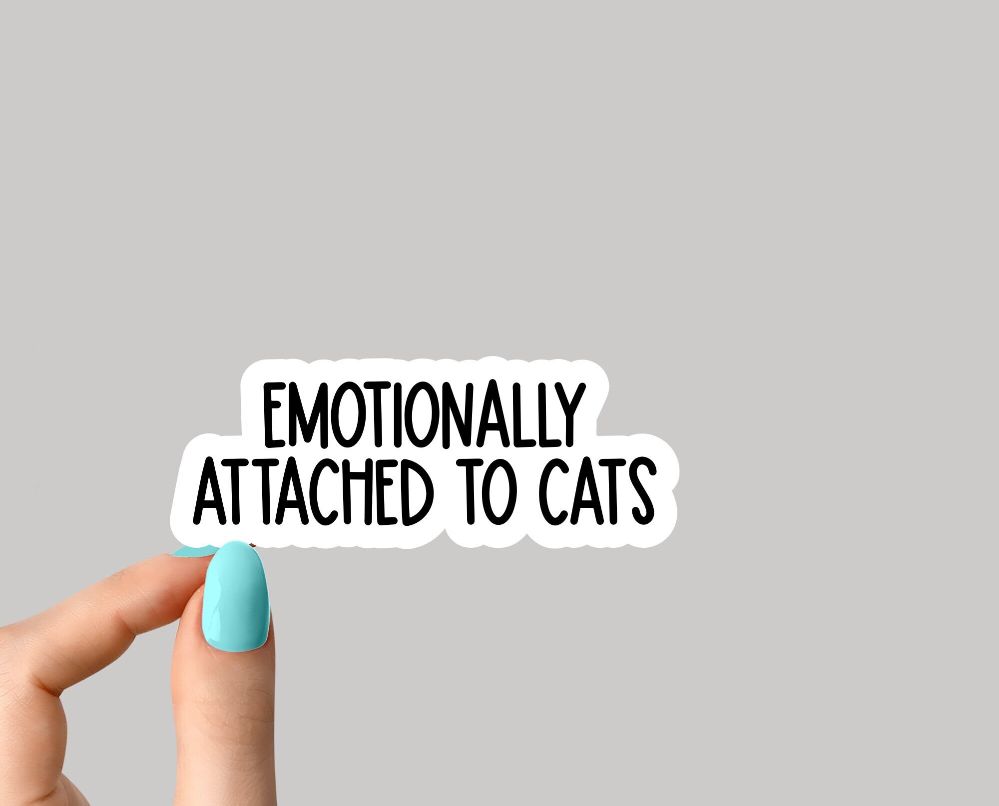 emotionally attached to cats sticker, cat flower stickers, peeking cat flower sticker, funny cat mom sticker, cat lover sticker