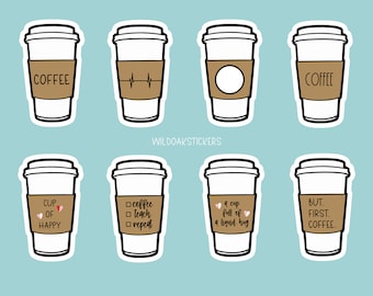 cute coffee stickers coffee obsessed sticker, coffee sticker, laptop decals, tumbler stickers, water bottle sticker, water bottle decal