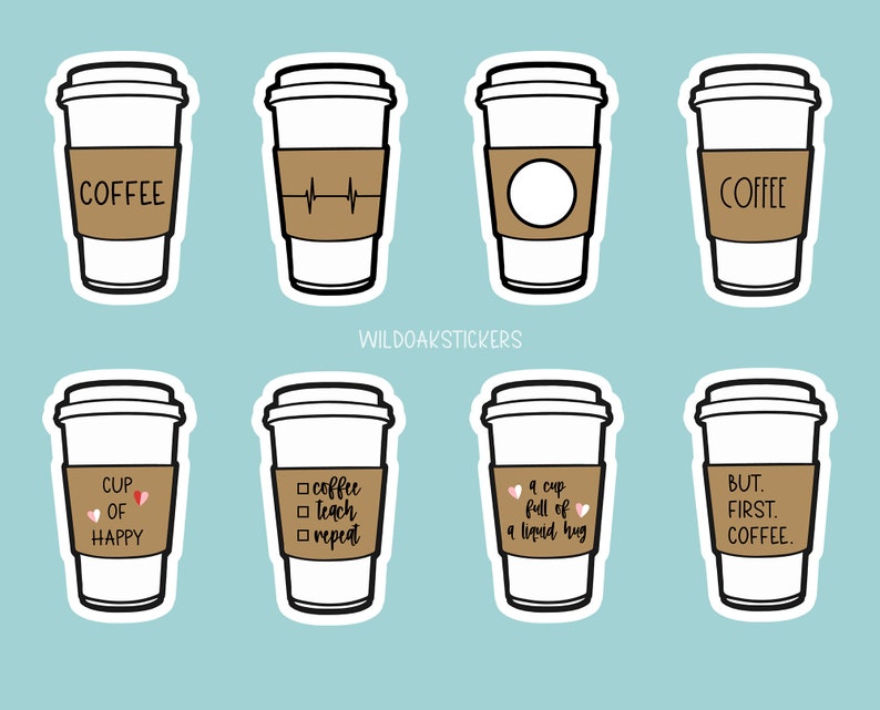 Cute Coffee Stickers Coffee Obsessed Sticker Coffee Sticker Etsy