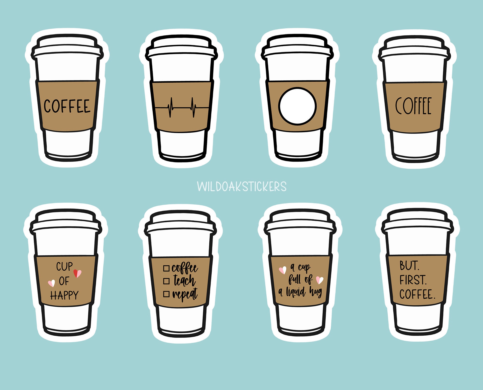 Cute coffee stickers coffee obsessed sticker coffee sticker Etsy