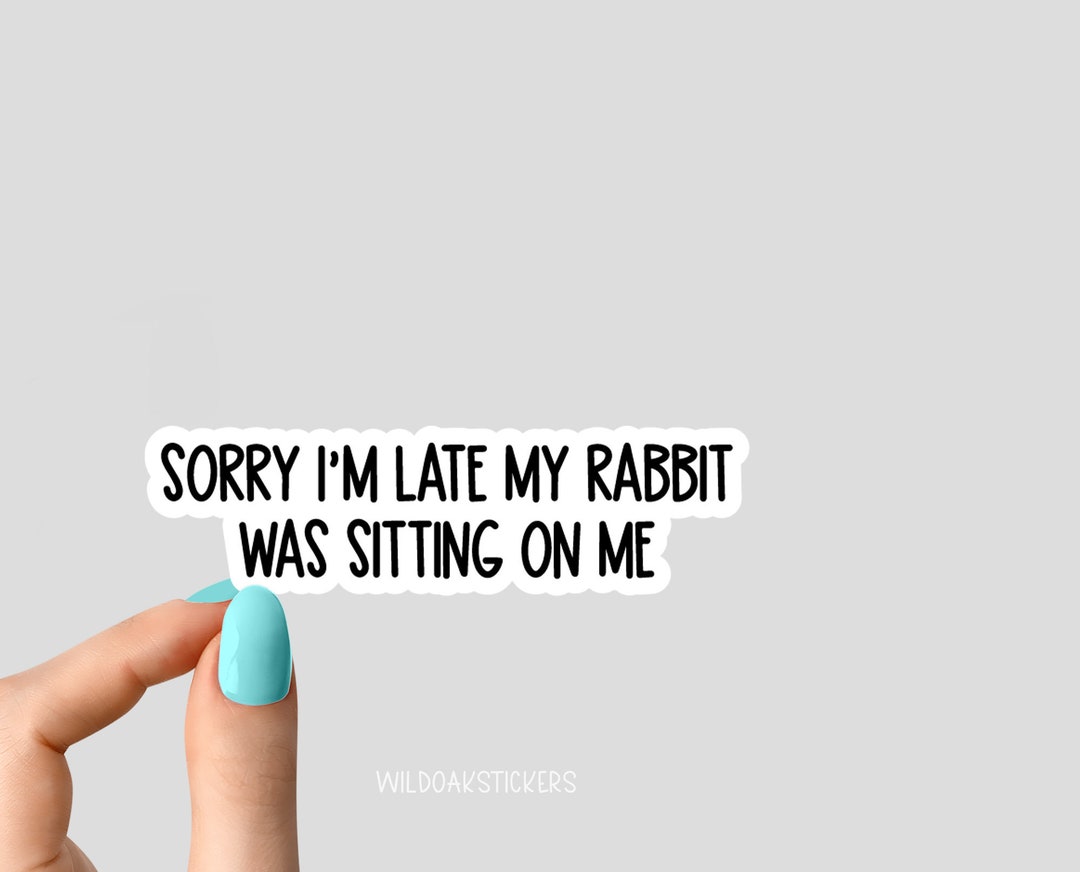 Sorry Im Late My Rabbit Was Sitting on Me Stickers, Rabbit Mom Stickers ...