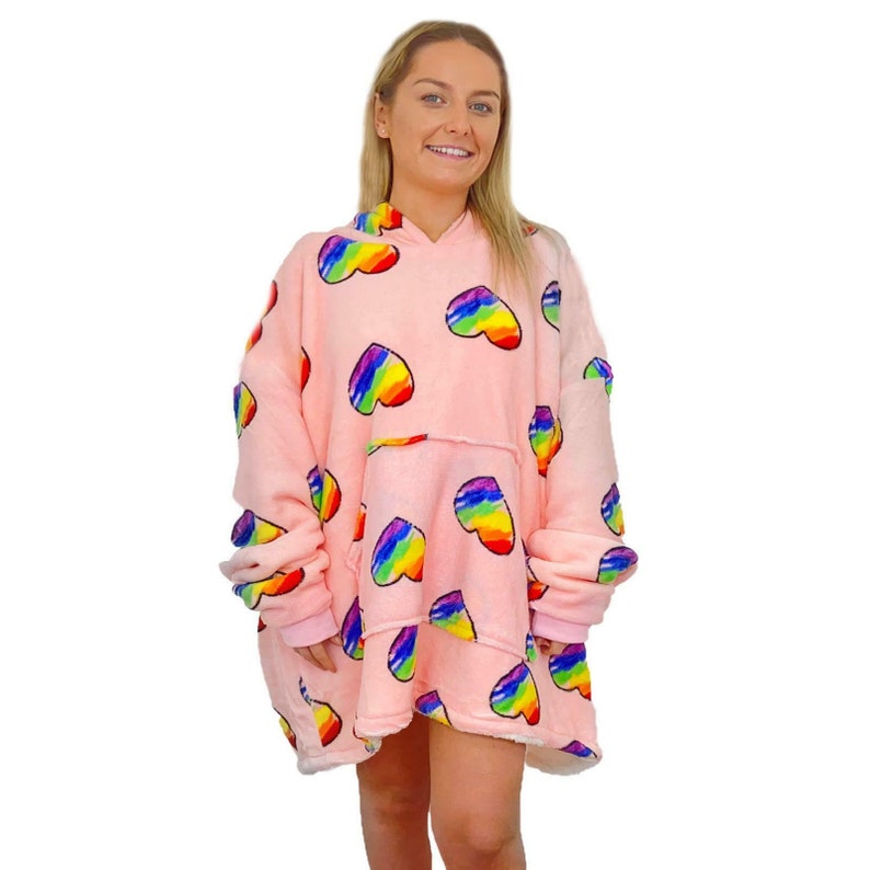 Pink Oversized Blanket Hoodie UK Giant Wearable Big Sherpa Etsy