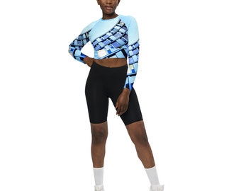 Recycled long-sleeve crop top