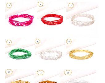 Bohemian Style Elastic Colourful Rice Bead Waist Chain For All - [Perimeter is 80cm]