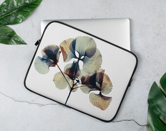 Floral Laptop Sleeve, Padded Neoprene with Faux Fur Interior