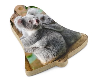 Hinoki Wood Koala Ornaments, Double-Sided Magnetic Decoration