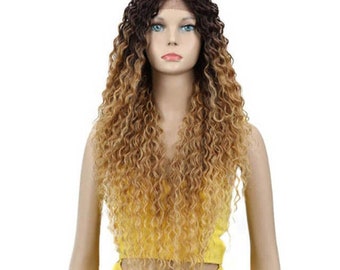 Natural Cosplay Synthetic 32 Inch Long Wavy Ombre Wig Synthetic Hair Wigs