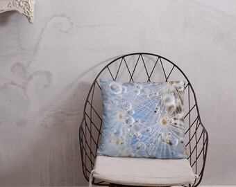 Dandelion Seed Head Pillow - Machine Washable Accent Pillow