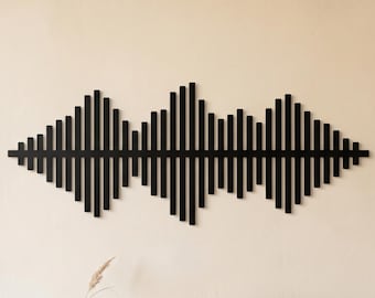 Benutzerdefinierte Soundwave Metallwandkunst, personalisierte Sprachaufnahme Stahlschild, Audio Wave Hochzeitstaggeschenk, moderne Speicher-Wanddekoration