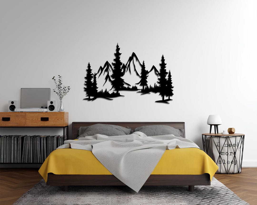 Mountain Forest Metal Wall Art Decor Gift, Trendy Large Metal Wall ...