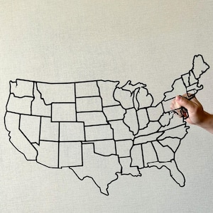 Affiche murale en métal des États-Unis, carte en acier inoxydable, affiche murale en métal des États-Unis, art mural et décoration, décoration d'intérieur
