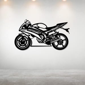 YZF-R6 Motorcycle Metal Wall Art, Stainless Steel Poster for Garage or Man Cave, Easy to Mount Gift for Bikers and Motorsport Enthusiasts
