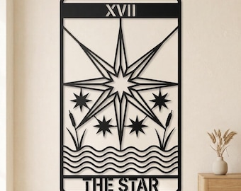 Tarotkarten-Wandkunst aus Metall, Dekoration mit den Großen Arkana, Schlafzimmer im Boho-Stil mit Hexen-Flair, spirituelles Einzugsgeschenk