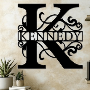 Custom Family Name Metal Sign, Personalized Metal Monogram Sign, Last Name Metal Sign, Housewarming Gift, Couple Anniversary Wedding Gift
