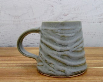 Handmade Mug - Wheelthrown Pottery Mug - Gray Mug - Coffee Mug - Gift for Him