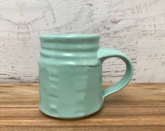 Handmade Pottery Mug - Coffee Mug - Aqua Blue Mug - Gift for Coffee Lover