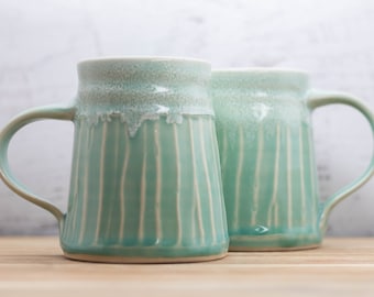 Coffee Mug - Handmade Pottery Cup - Stoneware Mug - 14 Ounce Mugs - Wedding Gift