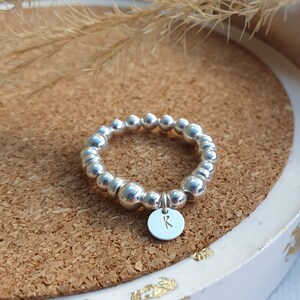 Initiale en argent sterling, bague alphabet extensible, bague extensible personnalisée, initiale en argent, bague personnalisée