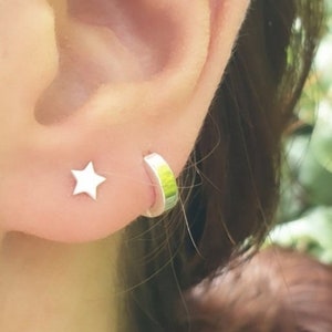 Silver Star Earrings, Sterling Silver Star Studs, Solid Star Earstuds, Silver Star Studs, You're A Star, Childrens Earrings
