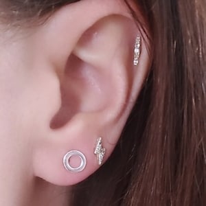 Sterling Silver Circle Earrings, 925 Silver Circle Studs, Open Circle Earrings, Minimal Stacking Studs, Eternity Earrings, Valentines Gift