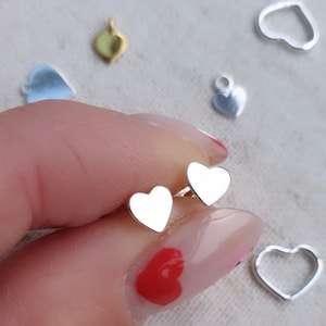 Sterling Silver Heart Studs, Small Silver Heart Earrings, Silver Heart Earrings Gift for Her Mum Sister Wife