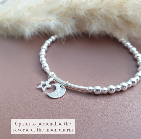 Sterling Silver Moon and Star Bracelets Sterling Silver Moon and Star Bracelets