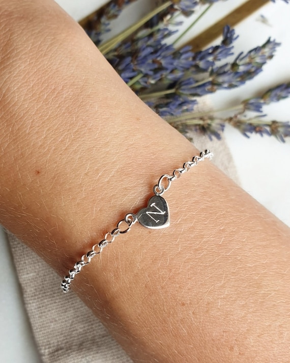Buy Dainty Heart Bracelet, Personalized Heart Bracelet,letter Bracelet,heart  Coin Bracelet,bridesmaid Gift,birthday Christmas Gift,mothers Day Online in  India - Etsy
